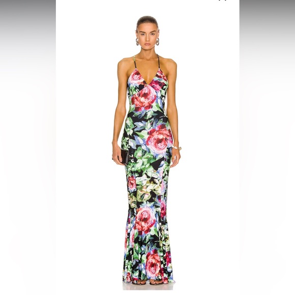 Norma Kamali Dresses & Skirts - Norma Kamali Maxi Fishtail Floral Dress